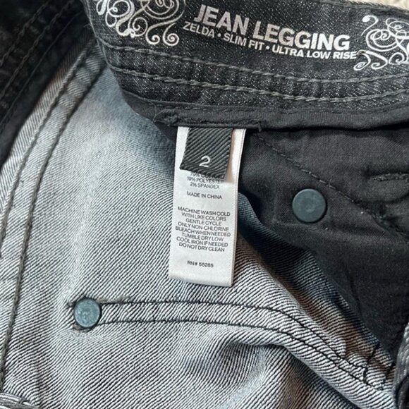 Express Zelda Jean Legging Slim Fit Ultra Low Rise Solid Gray Sz 2 Stretchy - Picture 6 of 9